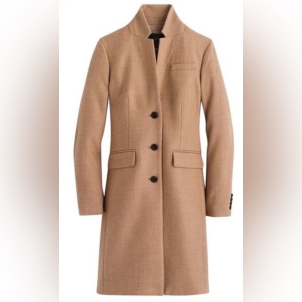 J. Crew Camel Wool Blend Long Pea Coat